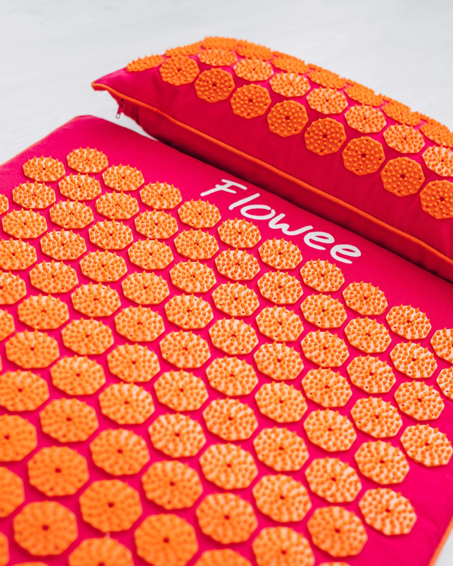 Spijkermat Set - Basic - Fuchsia met oranje