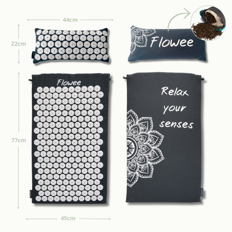 Spijkermat Set - Basic - Grijs met wit