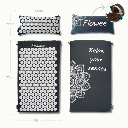 Spijkermat Set - Basic - Grijs met wit