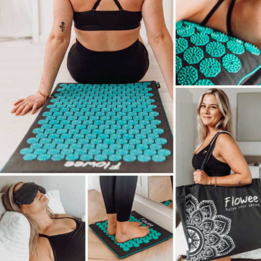 Relaxset PRO - Spijkermat ECO - Grijs met zeegroen