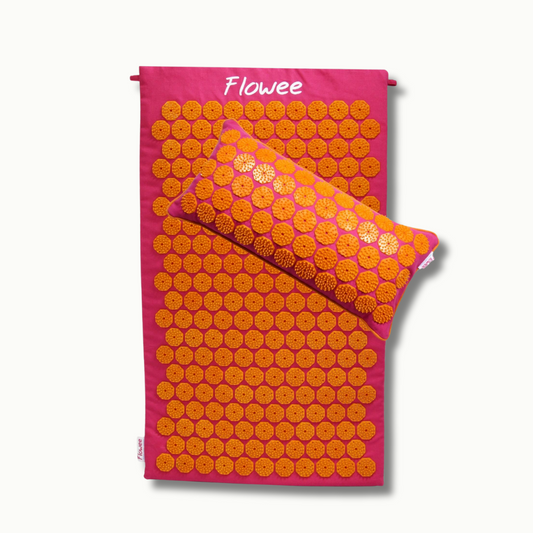 Spijkermat Set - Basic - Fuchsia met oranje