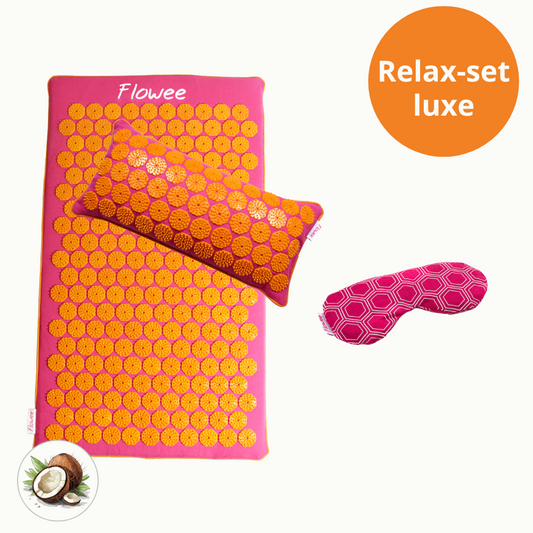 Spijkermat ECO - Relaxset LUXE - Fuchsia met Oranje