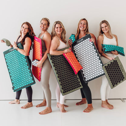 Relaxset Luxe - Spijkermat ECO met oogkussen - Grijs met wit
