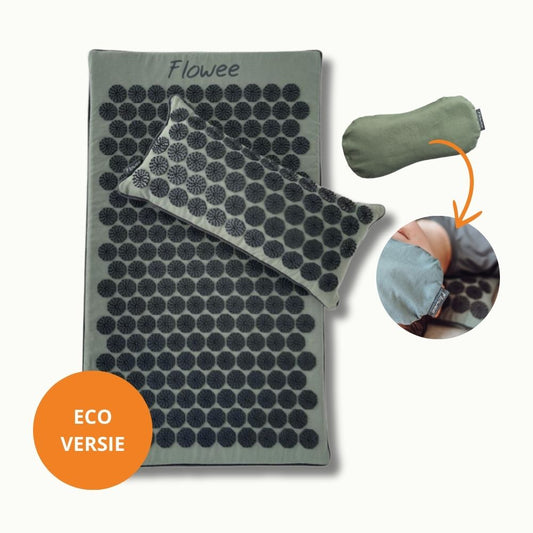 Spijkermat ECO Set - Groen met grijs + Gratis oogkussen!